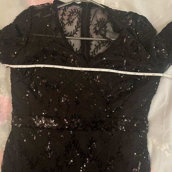 R&M Richards Womens Plus Sequined Surplice Evening Dress - Picture 8 of 13